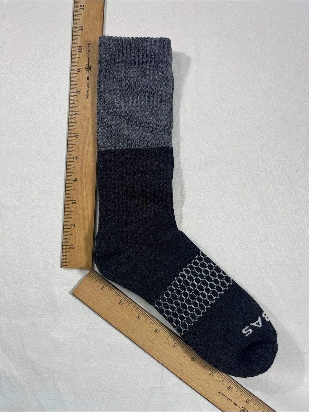 Bombas Crew Socks - Black, Gray, Teal Colorblock